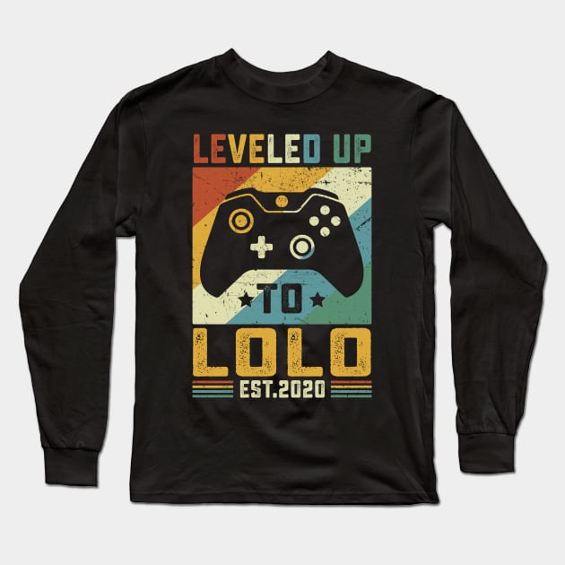 Vintage Leveled Up To Lolo Est.2020 Long Sleeve T-Shirt by wendieblackshear06515